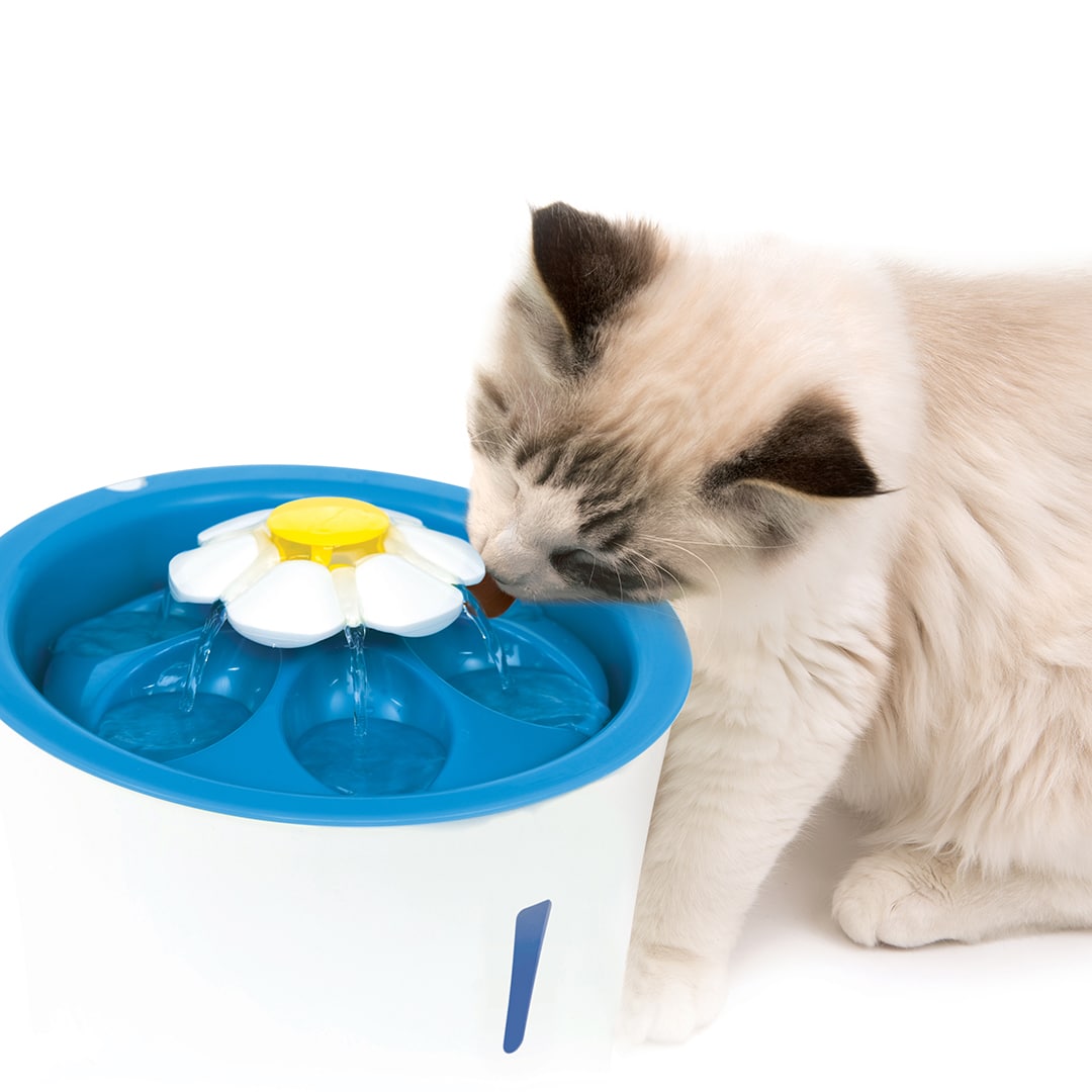 Cat-It Senses 3.0 Flower - Drinkfontein Kat - Wit/Blauw - -