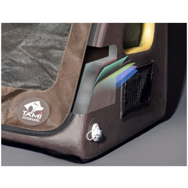 TAMI Autobench met Airbagfunctie - Opblaasbaar - Bruin - Doorsnede