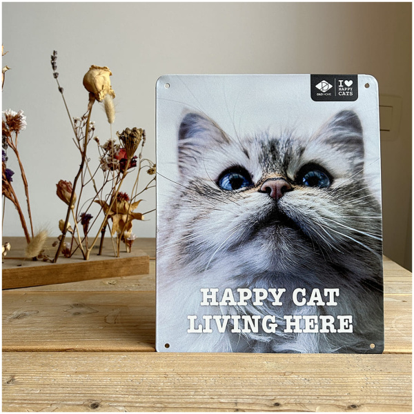 I love happy cats bord 'living here' - Sfeerfoto 2